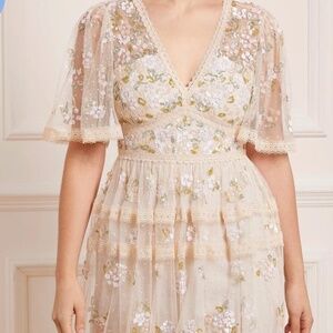 EUC NEEDLE & THREAD SHIMMER PRIMROSE MIDAXI DRESS